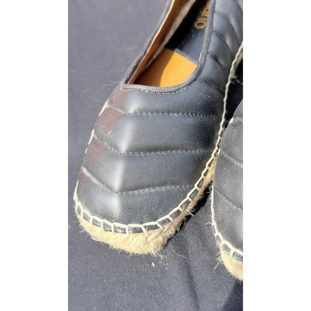 Franco Sarto Black Leather Espadrilles Flats – Women's Size‎ 5.5